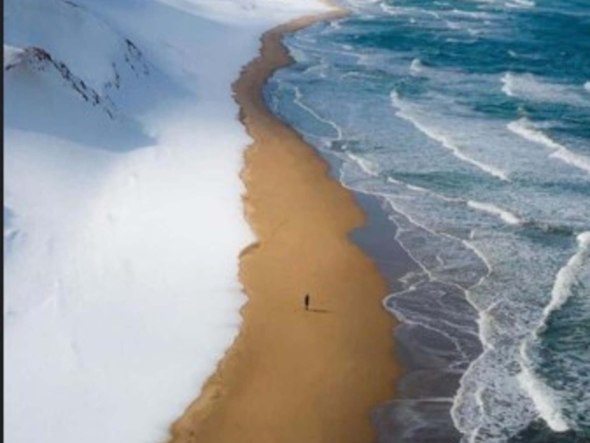 Ice Beach: the incredible beach where sea, sand, and snow meet