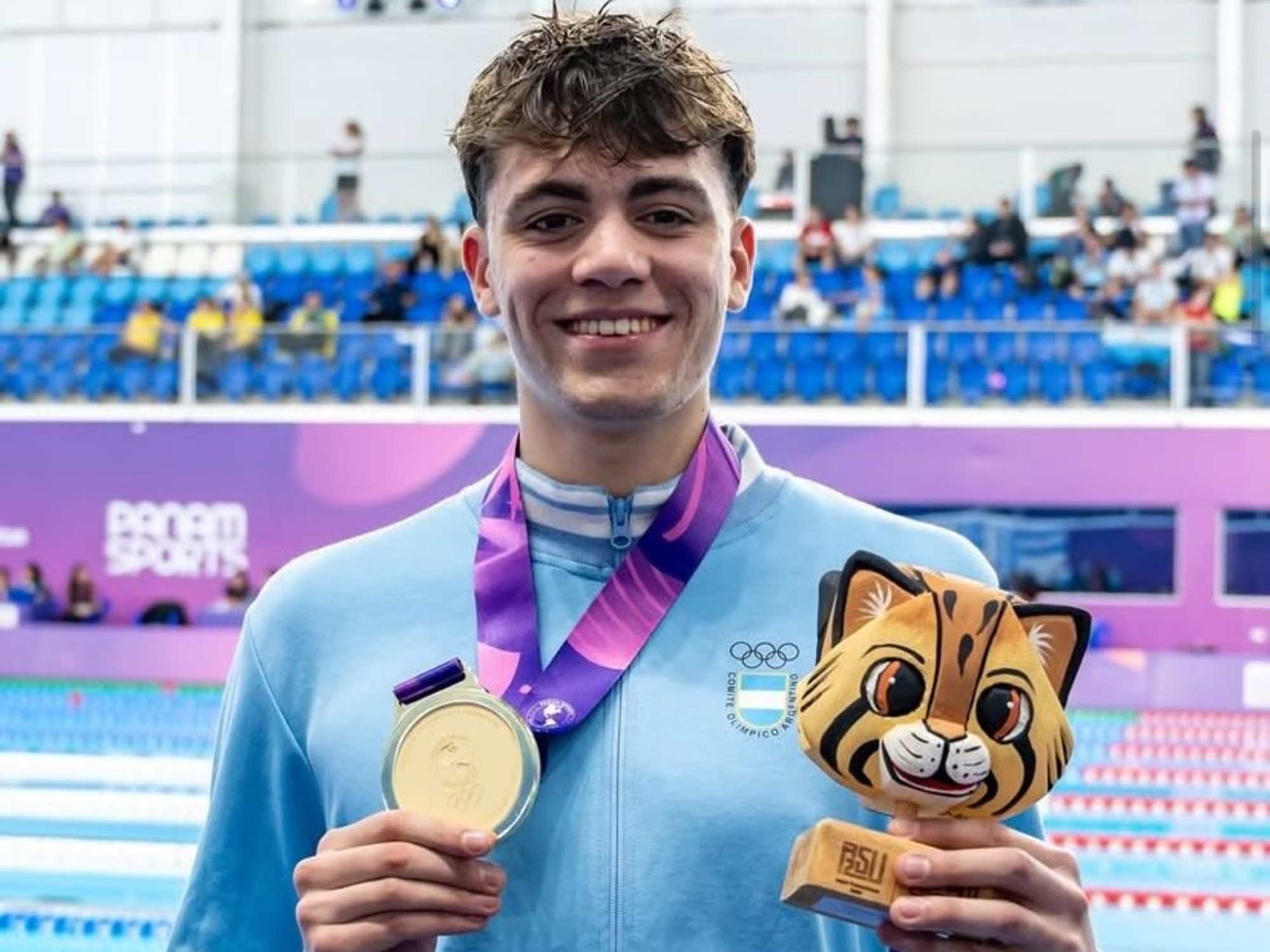 Panamerikanische Juniorenspiele, Tag 4: Schwimmer Ulises Saravia holt an einem erfolgreichen Tag für Argentinien Gold.