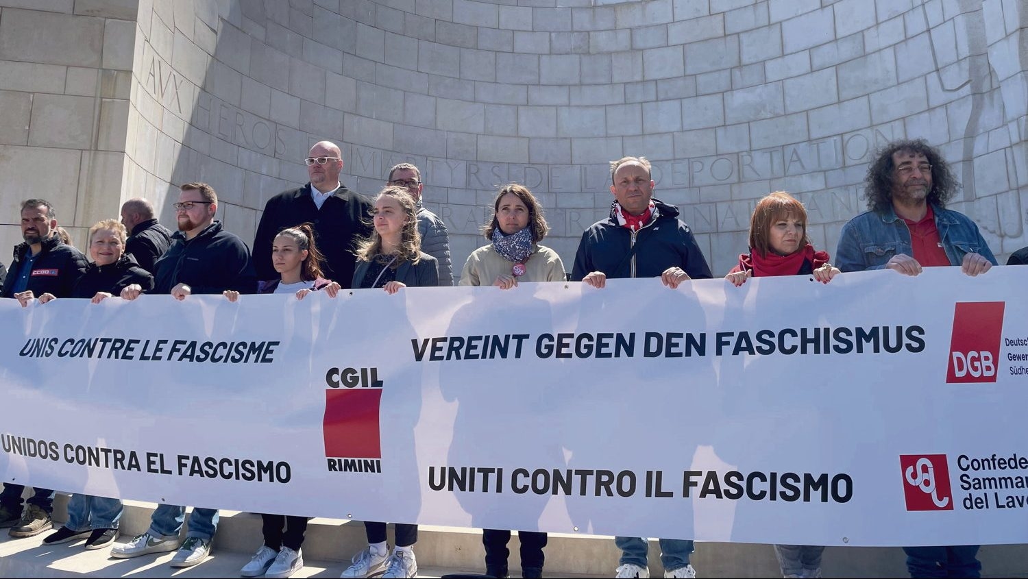"Eighty years after the Liberation, we are once again experiencing difficult times": the CGT union was present at the Struthof concentration camp on May 8