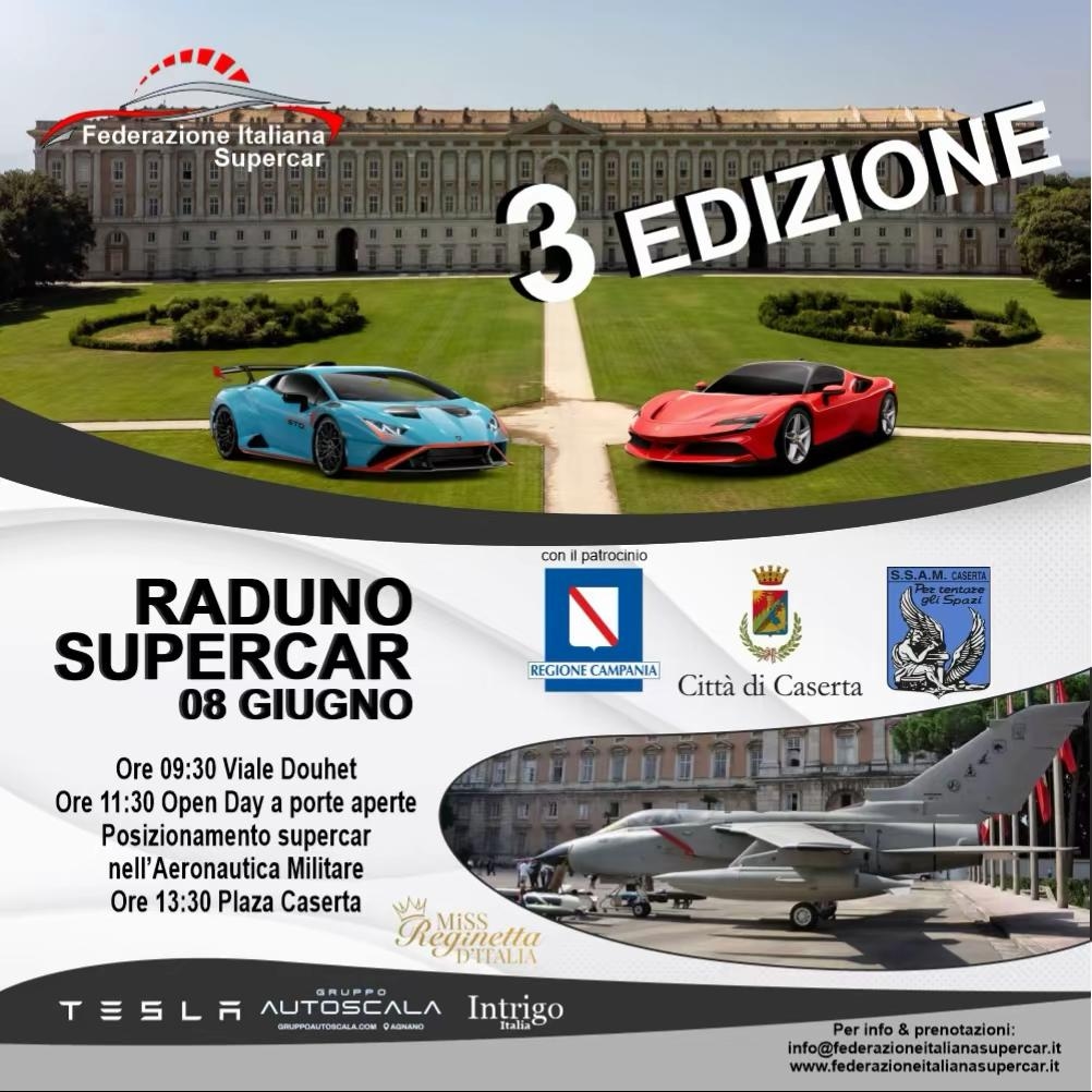 Ferrari y Lamborghini: rally de superdeportivos el domingo en Caserta