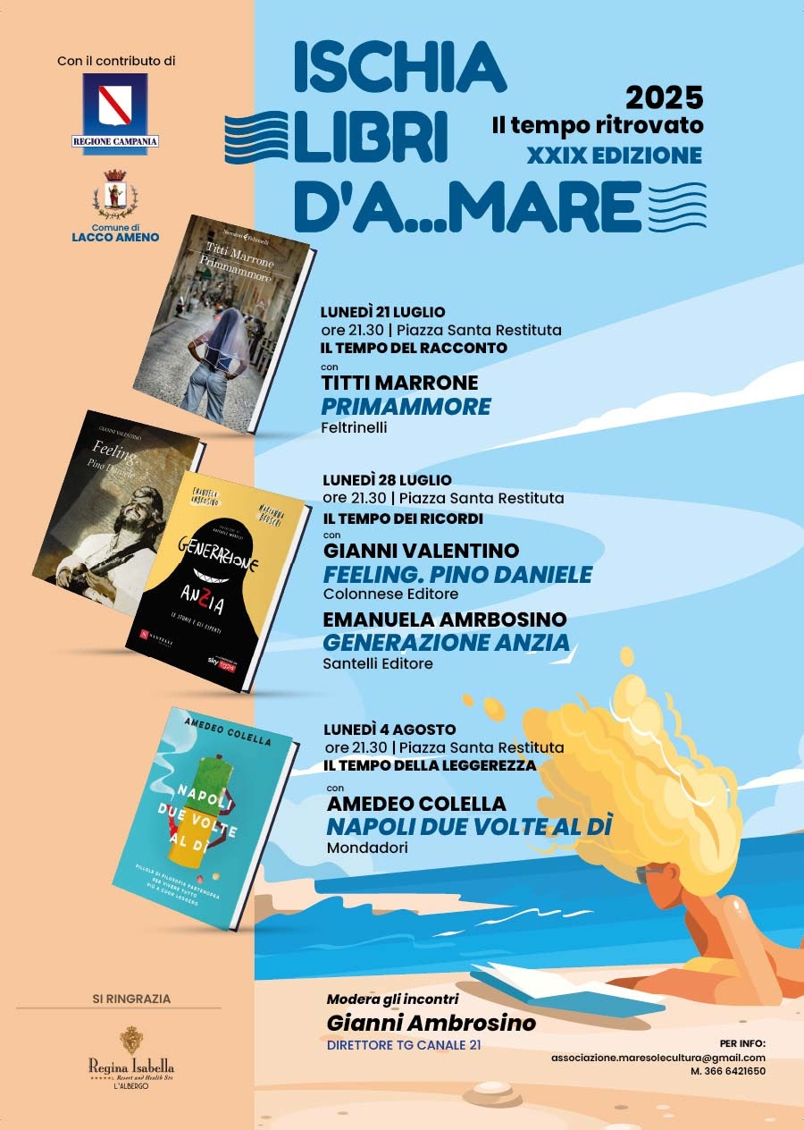 Ischia, Libri d'A…mare (Aşk Kitapları) 21 Temmuz Pazartesi günü açılıyor. Açılışta Titti Marrone'nin Primammore adlı eseri yer alacak.