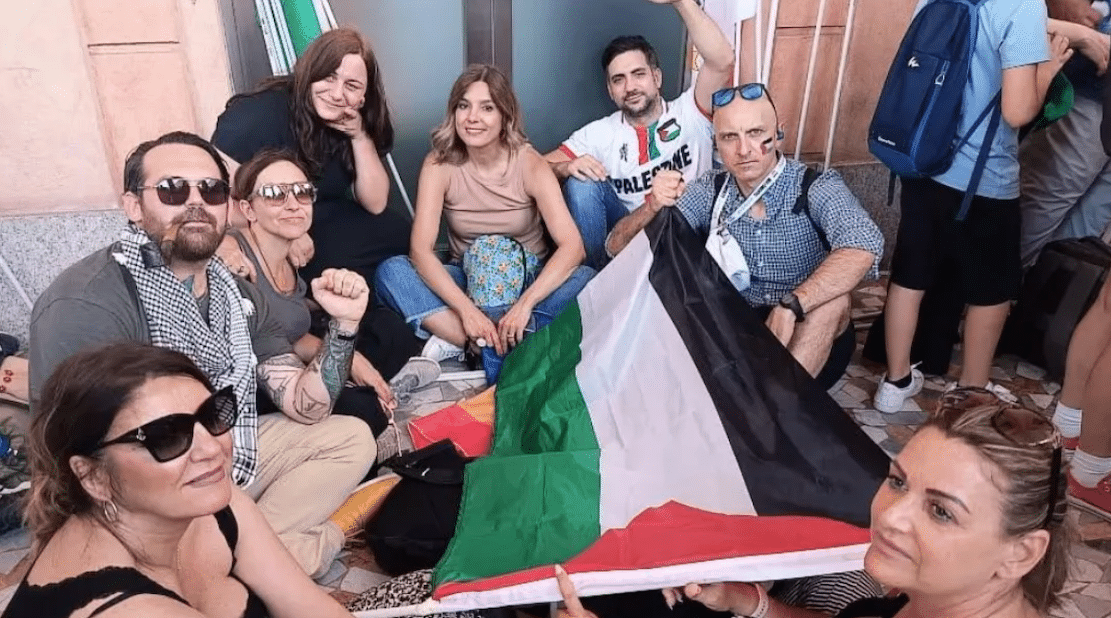 Foggiani op het plein voor Gaza, grote politieke delegatie bij de nationale demonstratie in Rome