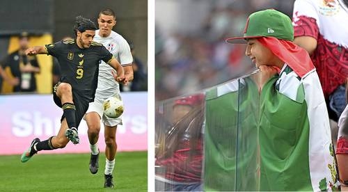 Fans verzetten zich tegen de invallen en steunen El Tri, dat de Dominicaanse Republiek verslaat.