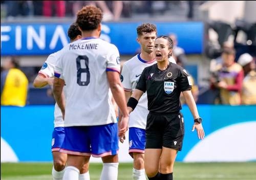 Katia Itzel makes history; she became the tournament's first female referee.