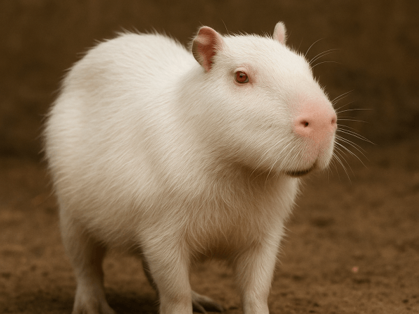 Uruguay doğa koruma alanında görülen albino kapibara nasıl bir şey?