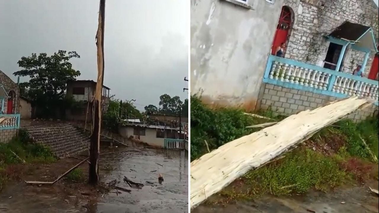 Un fulmine colpisce e distrugge il palo della porta del campo da calcio dei Voladores de Papantla a Puebla (Video)
