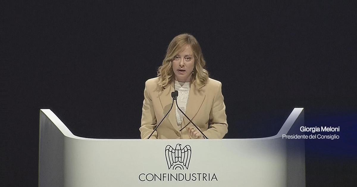 Meloni à Confindustria: "Nem sempre concordamos, mas concordamos com um compromisso pela Itália"