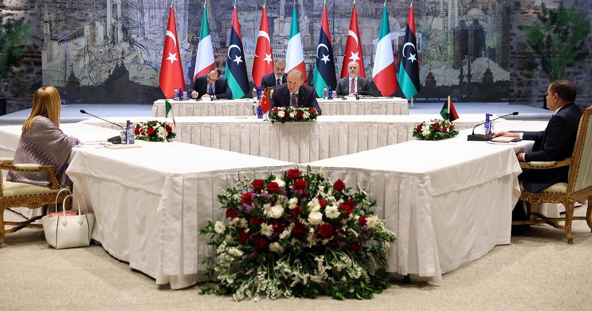 Meloni, göç ve Libya'ya destek konularını görüşmek üzere Dbeibah ile görüşmek üzere Erdoğan'ın yanına uçtu.