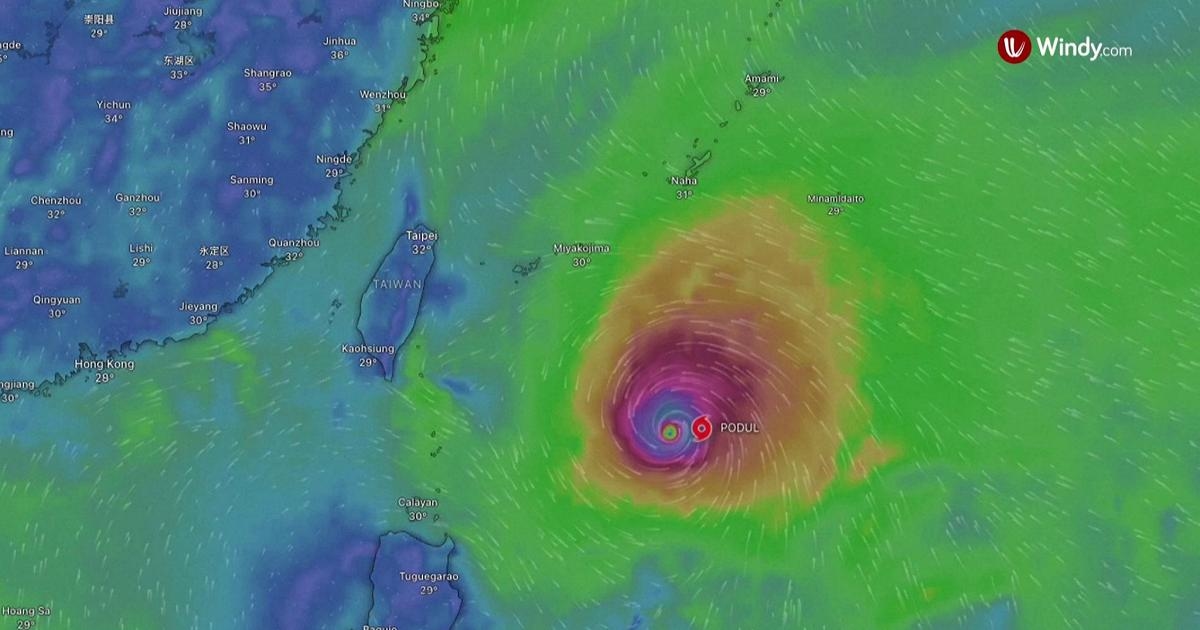 Das rote Auge des Taifuns Podul nähert sich schnell Taiwan: Video