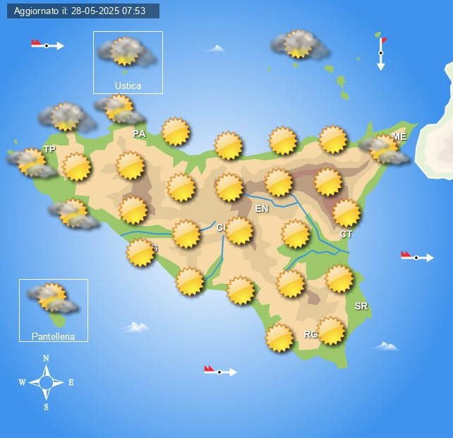 El tiempo en Sicilia el viernes 30 de mayo