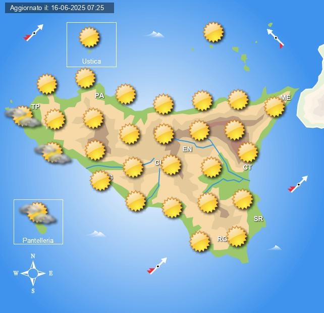 Météo en Sicile mardi 17 juin