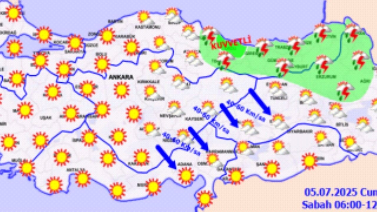 Prévisions météo du 5 juillet 2025