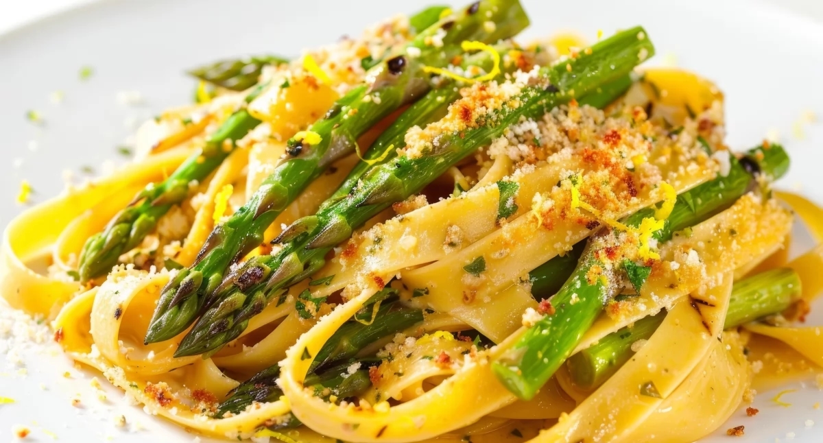 Pasta met asperges en citroenpesto