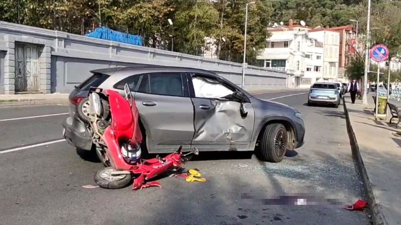 In Sarıyer kam es zu einem Zusammenstoß zwischen einem Auto, das wendete, und einem Motorrad.