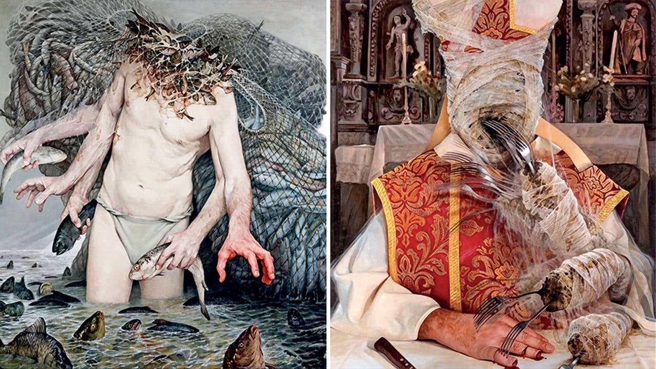 The wounds of the age are reflected on the canvas